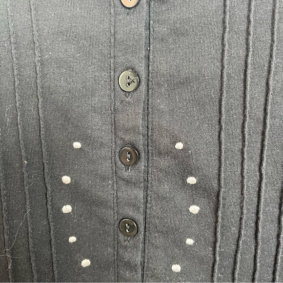 BONWORTH Women’s Large 3/4 Sleeve Black Embroidered Blouse Top Cotton Blend - Picture 4 of 7